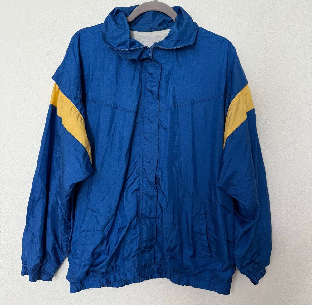 Venezia Women's Blue Colorblock Full Zip Windbreaker Jacket Size 14/16